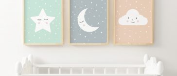 Twinkle Twinkle Little Star Wall Art Set of 3, Moon & Star Nursery Decor free poster