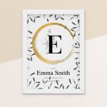 Free black and white nursery Monogram sign