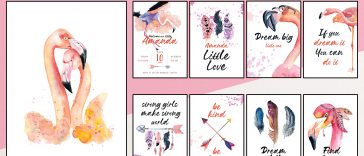 Free pink flamingo poster