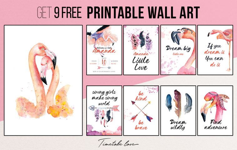 Free pink flamingo poster
